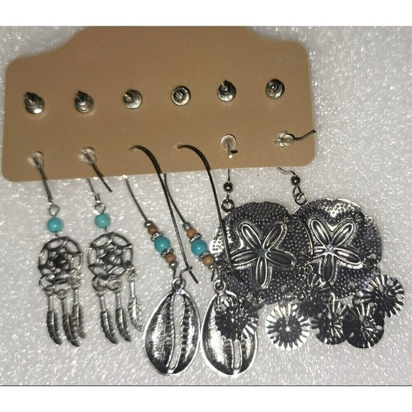 New 6 Pair of Coordinated Natural Themed Earrings - Picture 6 of 6